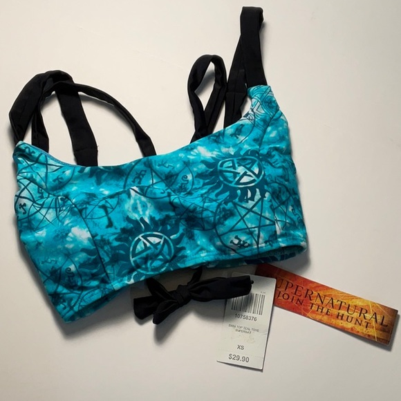 B6 Hot Topic Supernatural Bikini Top XS and S with Adjustable Tie Back Straps - Picture 1 of 6